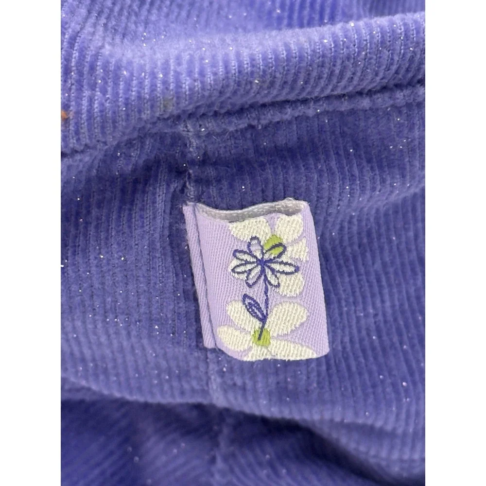 VTG Gymboree Purple Sparkle Glitter Bucket Hat Corduroy Flowers 2001 6-18 Months